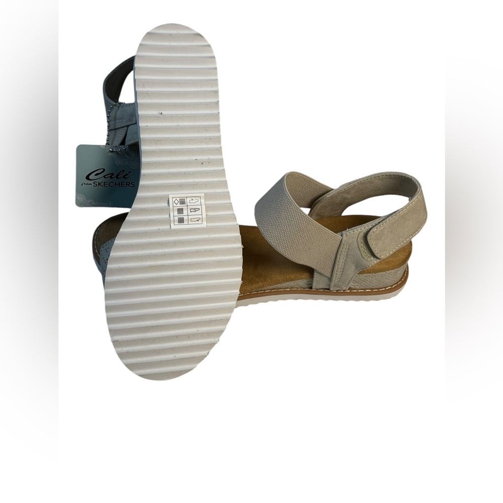NWT Skechers Cali Beverly Summer Cove Wedge Sandals Tan 6.5 - Picture 7 of 14